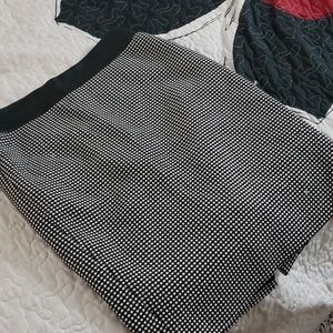 Cotton and Faux Leather Skirt